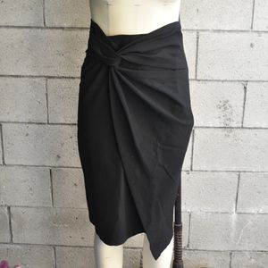 Zara black twist front pencil bodycon skir…
